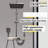 JunoShowers Commercial Gun Gray Wall Mounted Digital Display Triple Handle Bathroom Shower Set