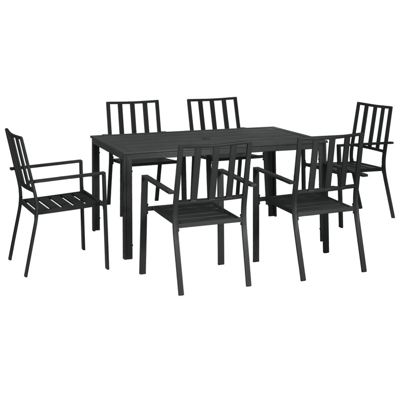 Amillie Rectangular 6 - Person 152cm Long Dining Set