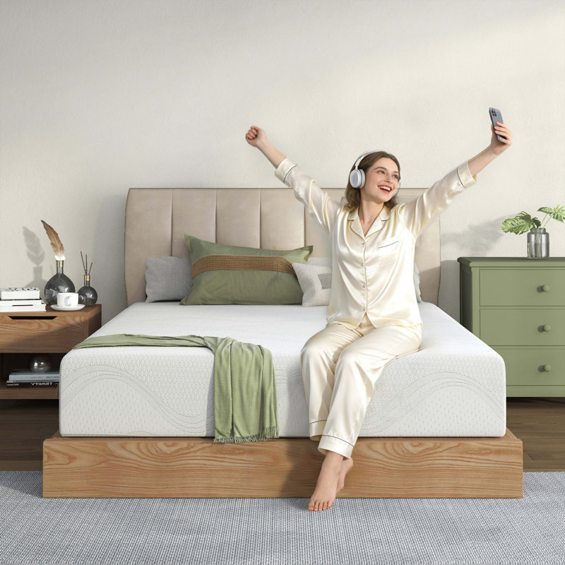 Matelas en mousse à mémoire de forme, matelas de lit, avec gel rafraîchissant au thé vert, 6", Simple extra long