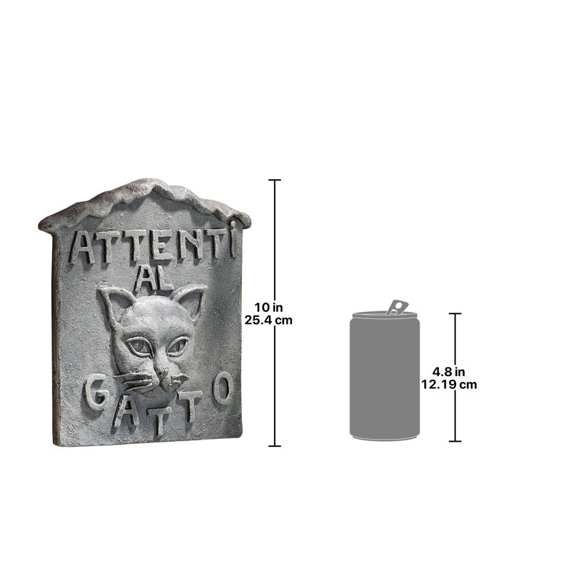 Plaque de jardin italien «Beware of Cat»