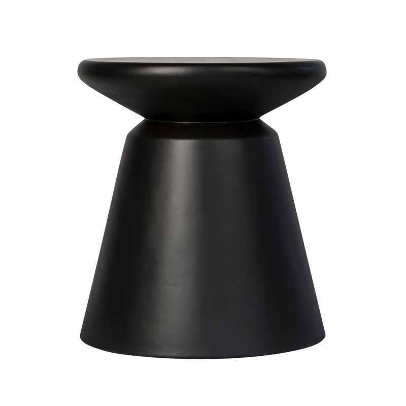 Table de bout tambour 100% béton Camon, Noir