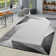 Area Rug Bordered With Geometric Pattern Grey Anthracite With Contour Cut