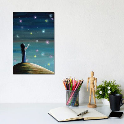 Keeping Her Dreams Alive by Moonlight Art Parlour - Painting on Canvas