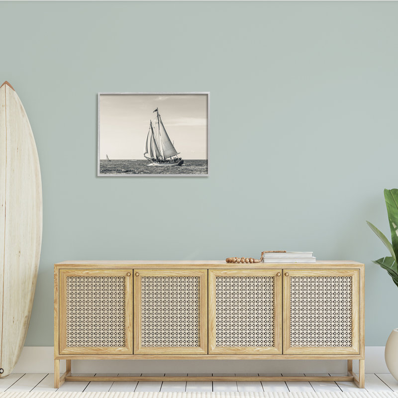 " Ship At Full Sail Crowded Boat Nautical " by Danita Delimont, Farmhouse Grey Framed Giclee, 24" H x 30" W