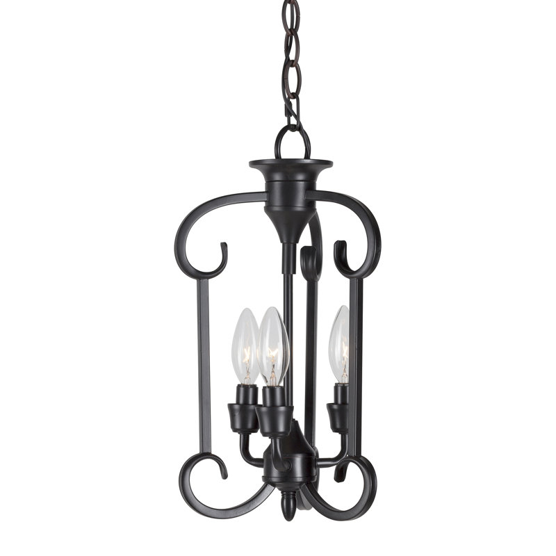 Luminaire suspendu géométrique à 3 lumières Kirt, Noir