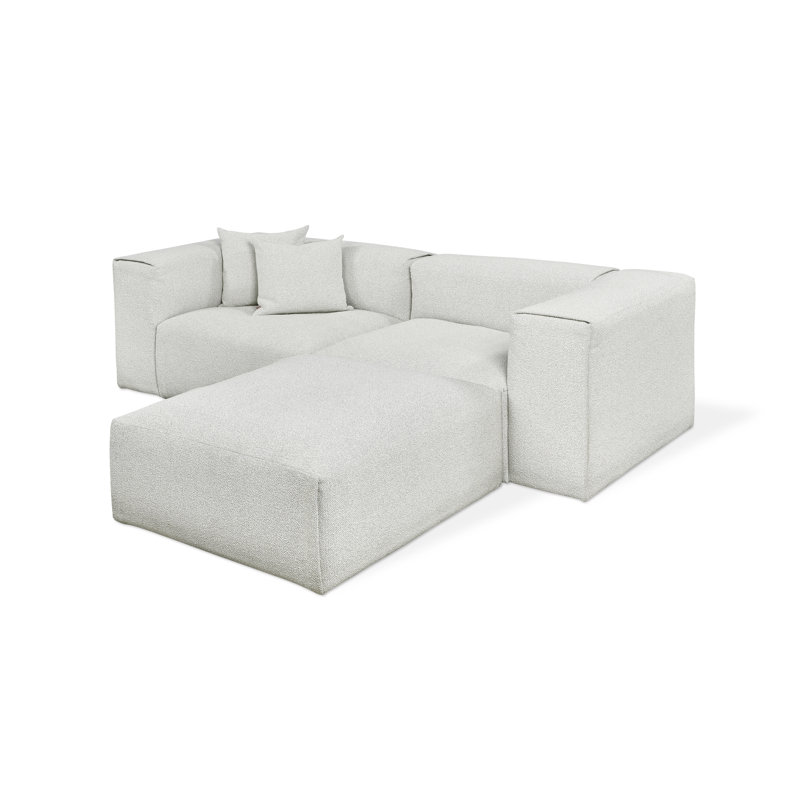 Nest Modular 3-PC Sectional, Fog Boucle
