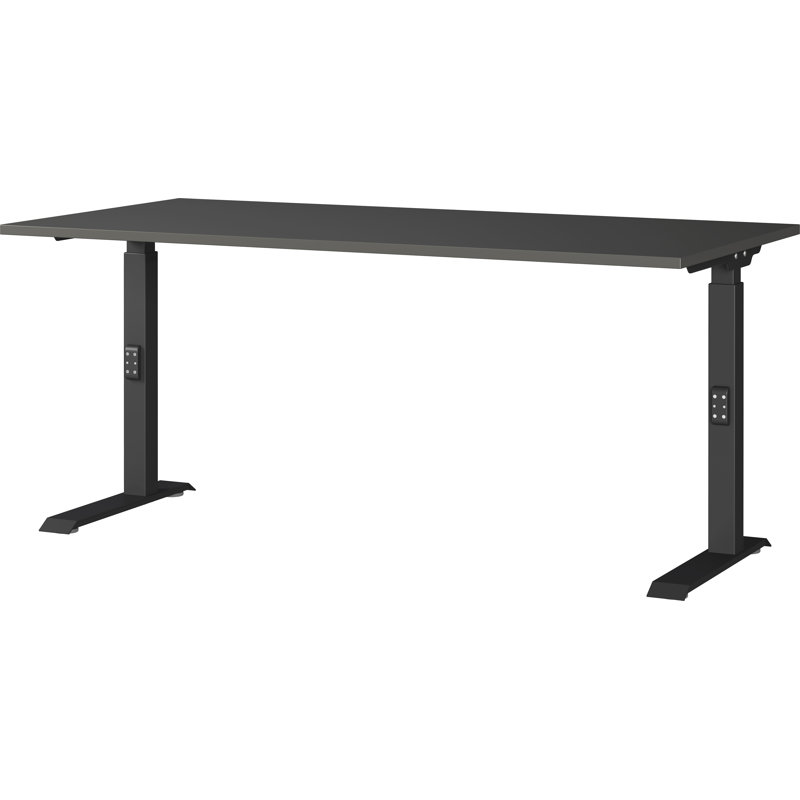 Mastandrea Adjustable Metal Base Standing Desk, 91cm H x 160cm W x 80cm D, Graphite