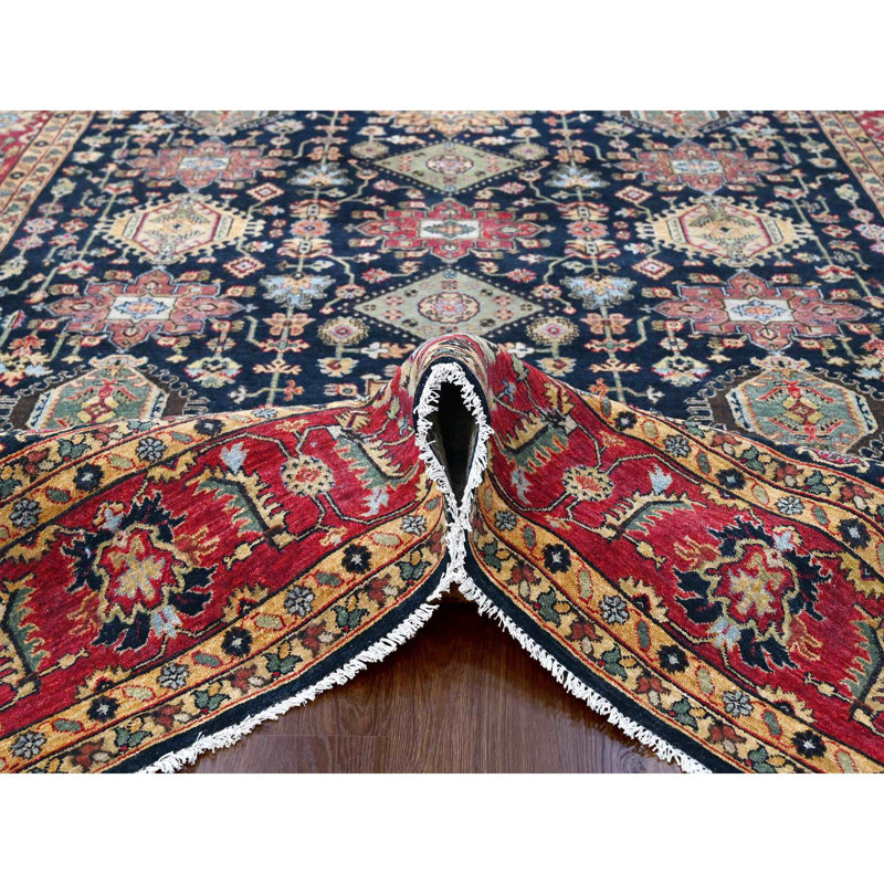Tapis noir en laine nouvel âge 9 pi x 12 pi Weera
