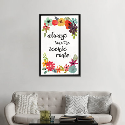 «Words & Petals III», art textuel sur toile