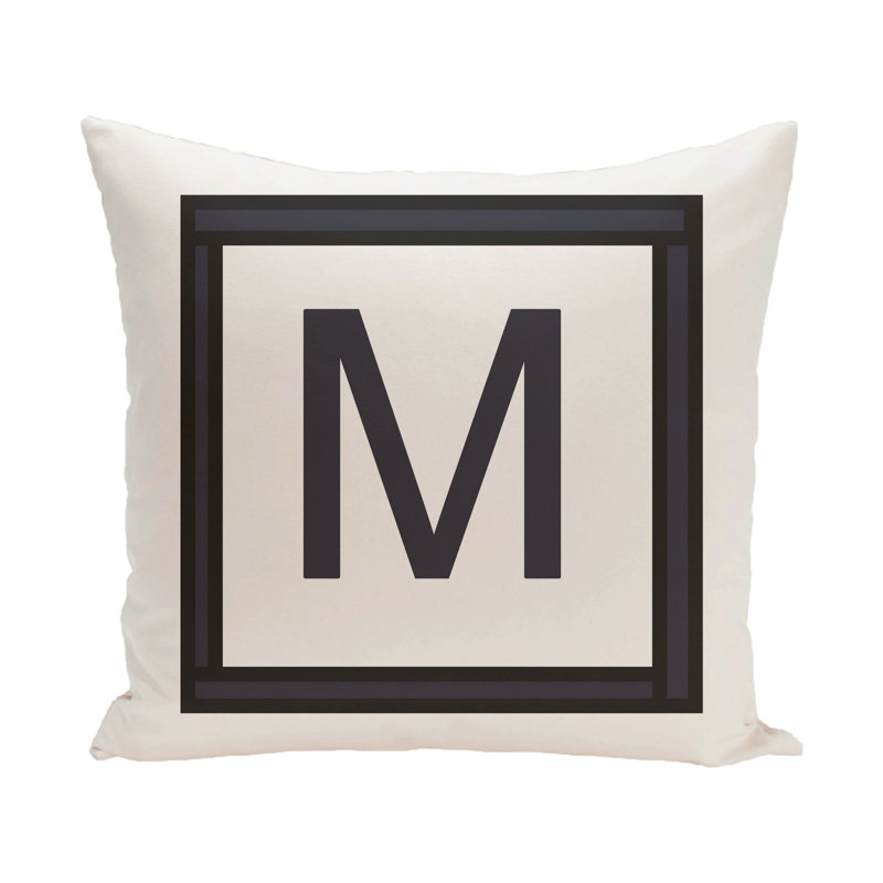 Reversible Throw Pillow, 26" H x 26" W x 2" D, White / Black, M