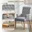 Tufted Upholstered High Back Dining Armchair, Linen-1886541627