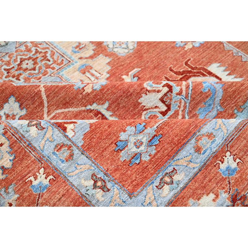 High-Quality Hand-Knotted Rust Area Rug