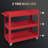 3 Tier Rolling Tool Cart, 330 LBS Capacity Utility Cart, Red