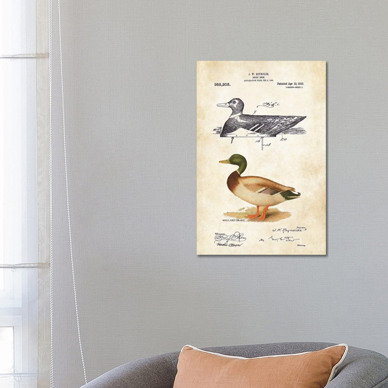 Duck Decoy by Patent77 - Wrapped Canvas Gallery-Wrapped Canvas Giclée, 66.04 cm H x 45.72 cm W x 1.91 cm D