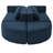 Boneless Couch Modular Sectional Sofa 114.9" Free-combined Sofa Couch Sofa Bed Compression Sofa with Deep Seating and Curved Design for Living Room, Blue-1062281661