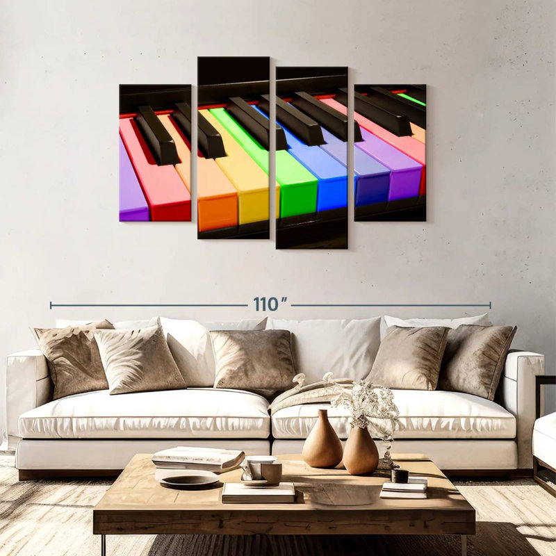 Abarca Rainbow Piano Keys, H 48 po x l 75 po