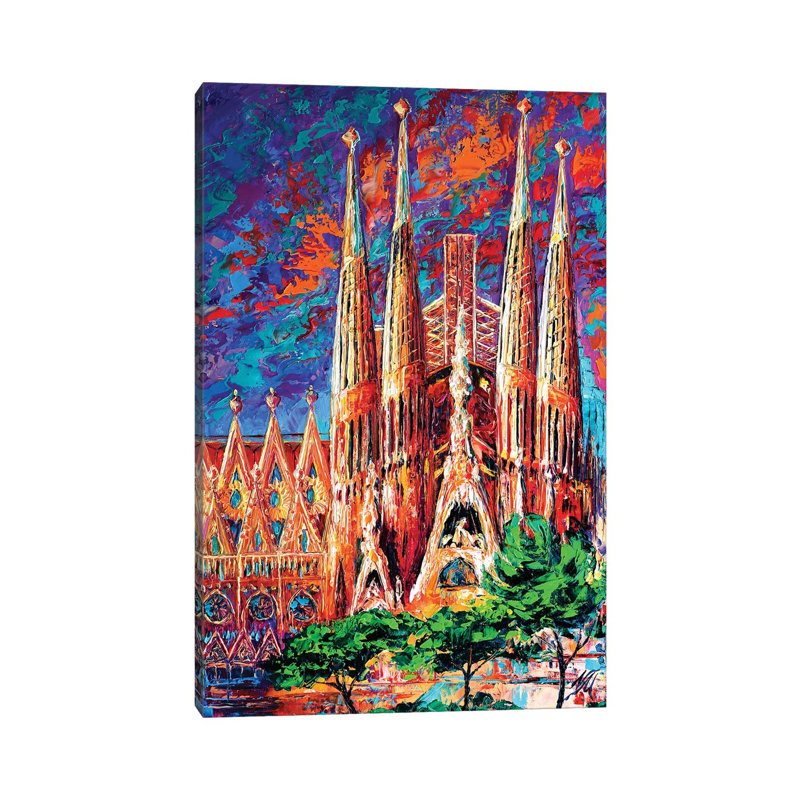 La Sagrada Familia by Natasha Mylius - Wrapped Canvas Painting, 30.48 cm H x 45.72 cm W