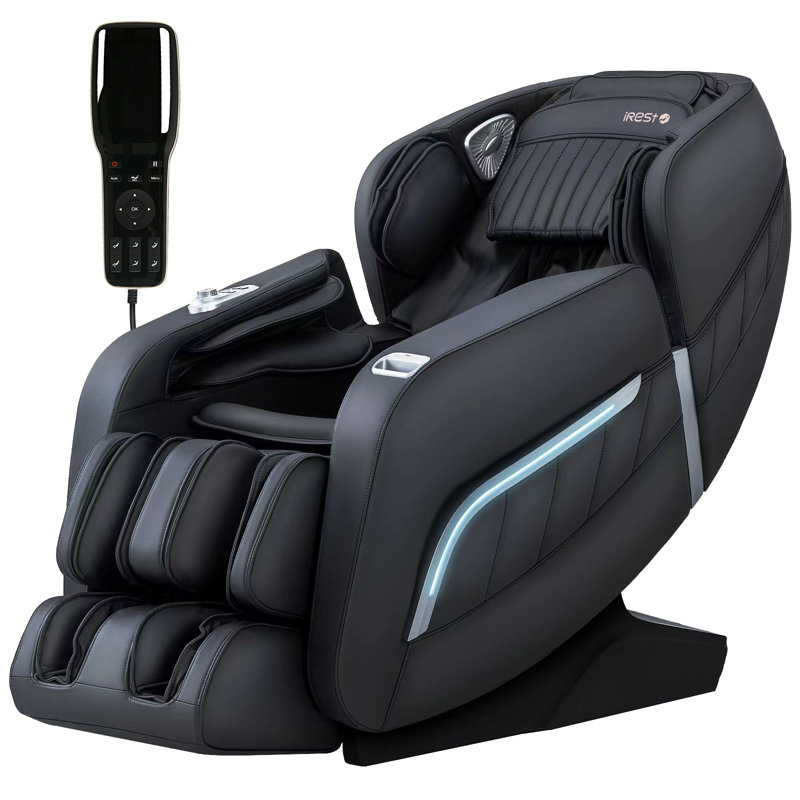 Fauteuil de massage inclinable électrique en simili cuir iRest, Similicuir noir