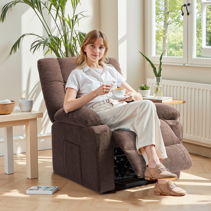 Recliner Chair With Vibrating Massage And Heating, Home Theater Seating With Lumbar Support, Adjustable Electric Power Lift Chairs With Remote Control For Living Room