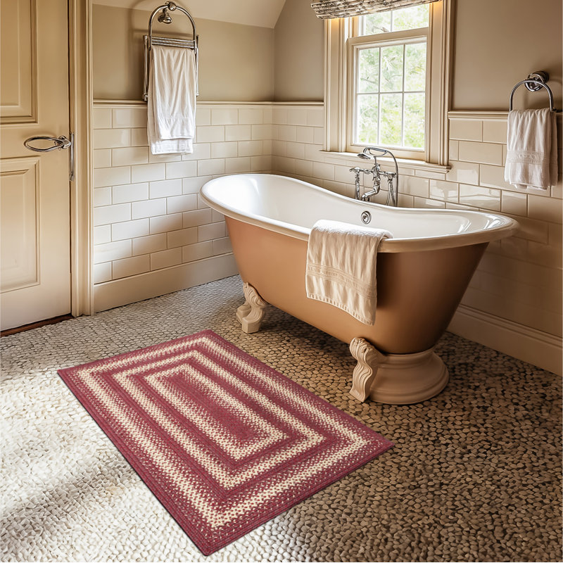 Autumn Maple Non Shedding Premium Jute Burgundy/Tan Rug, Rectangle 2' x 3'