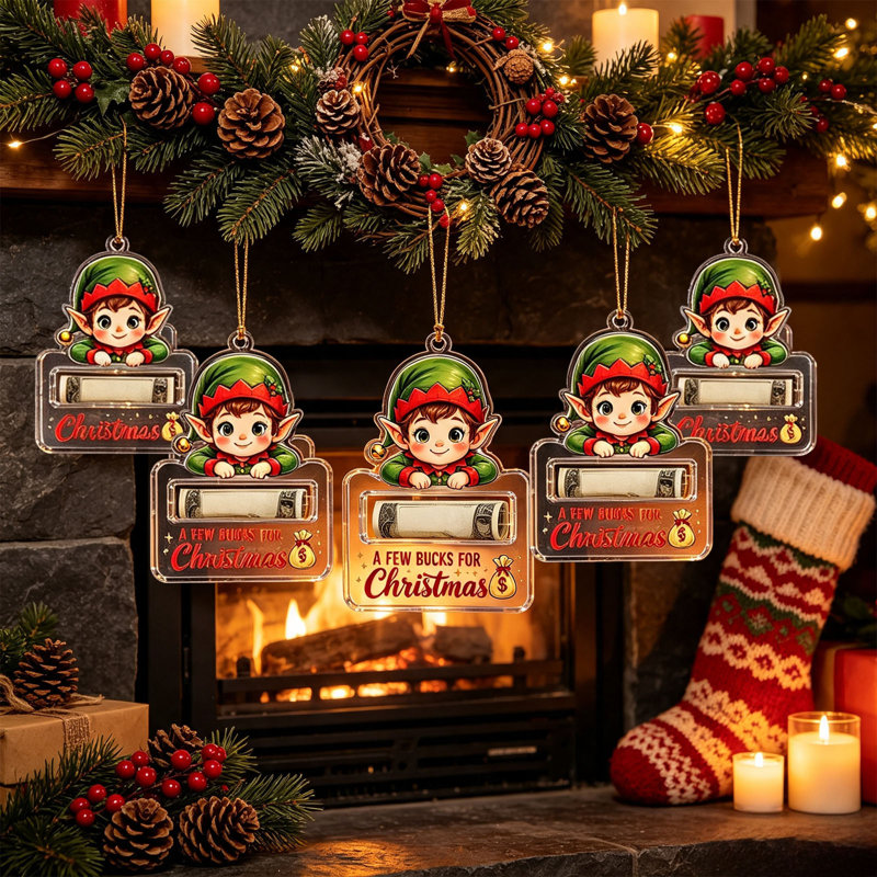 Ornement de Noël avec trou, support de Noël en acrylique pour cadeaux en argent, G