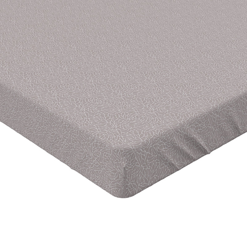 Drap-housse Ambesonne, Taupe chaud, blanc / floral, Drap-housse simple TG