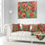 Dessin d'aquarelle de coquelicots rouges - coussin imprimé floral-29597650-29597654