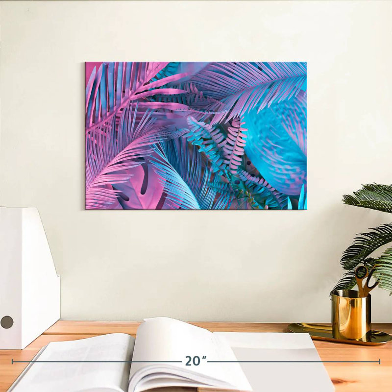 Harnek pastel dégradé feuilles de palmier, H 8 po x l 12 po