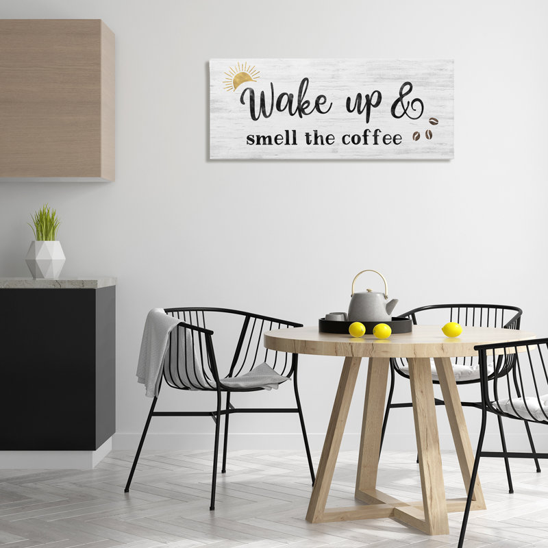  Art mural Wake up Smell Coffee par Natalie Carpentieri, H 17 po x l 40 po