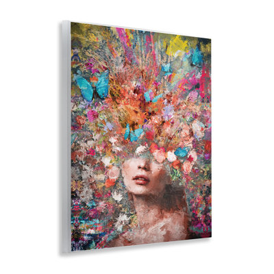 Abstract Painterly Floral Face Wall Plaque Art by Reinders
