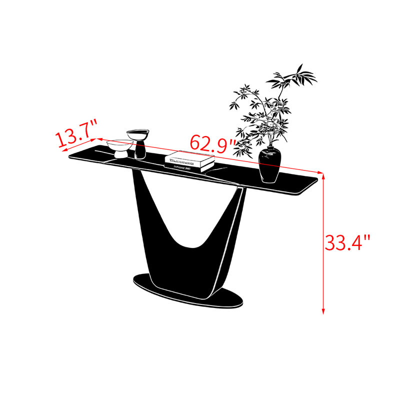 Console de style français en pierre frittée, H 31,5 po x l 62,9 po x P 13,7 po