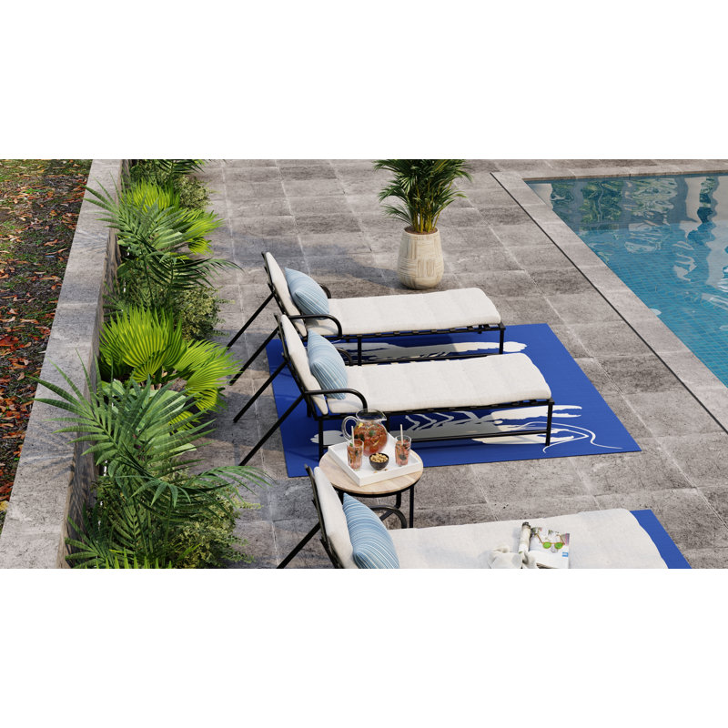 Lobster Outdoor Mat, Blue & White, Reversible Mat For Patio, Porch, Deck, Floor Mat, Rectangle 5' x 8'