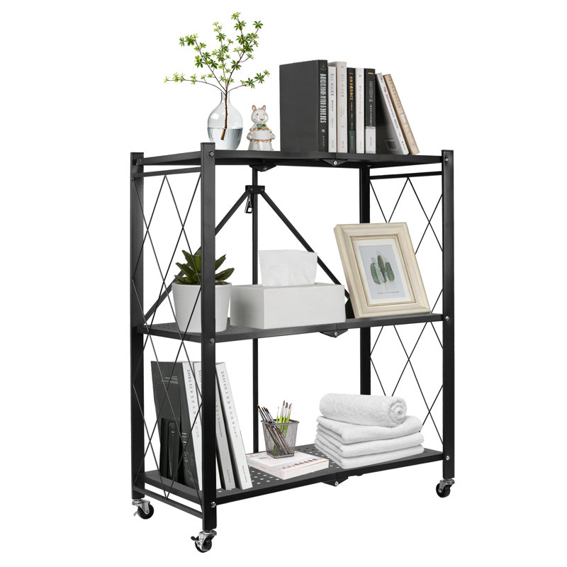 3-Tier Collapsible Rolling Storage Rack