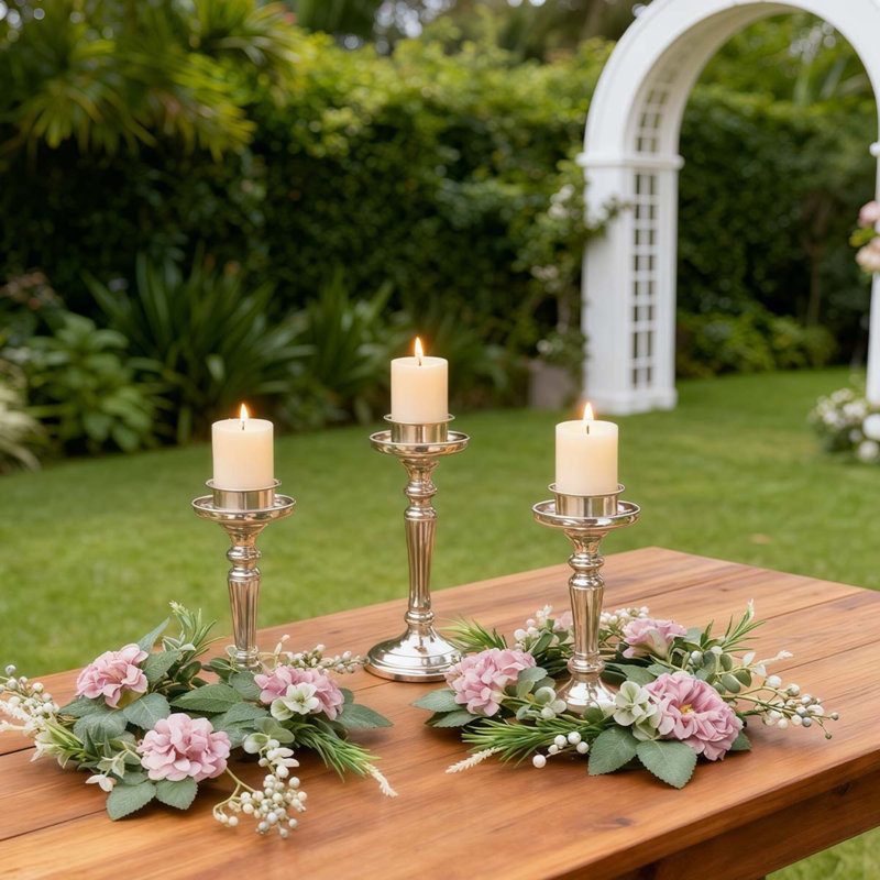 4 pièces d'anneaux de bougie réutilisables, décoration de bureau, dahlias artificiels, chandeliers, guirlandes, guirlandes artificielles pour décorations de table, accessoires de photographie de mariage