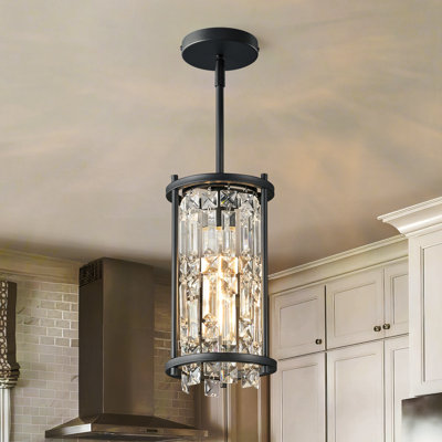 Luminaire suspendu cylindrique en métal à 1 lumière Jennesa