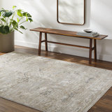 Quincy Light Gray/Teal Area Rug