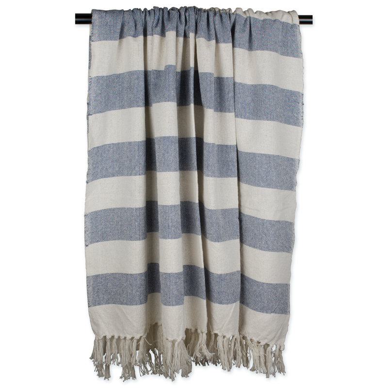 Jeté en coton Dll Cabana, Bleu français