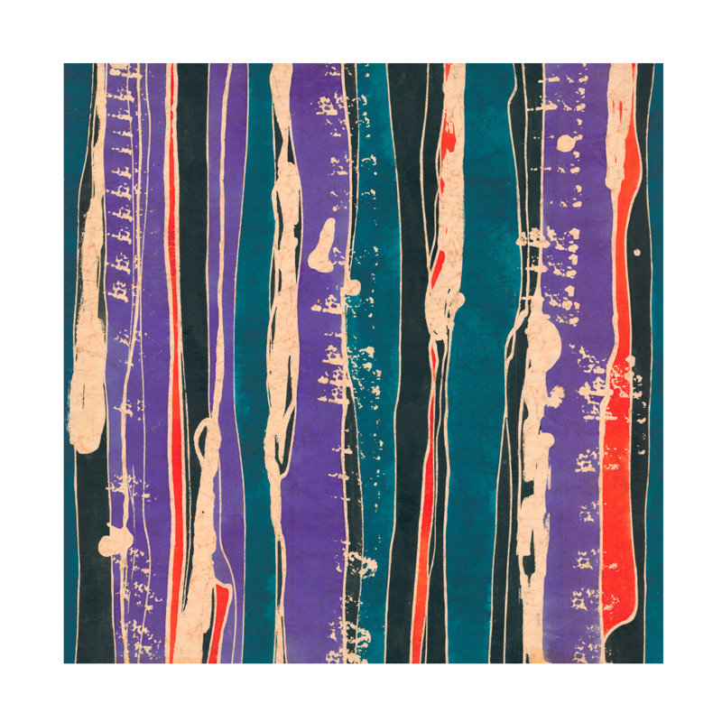 14" x 14" Multicolor Abstract Canvas Art