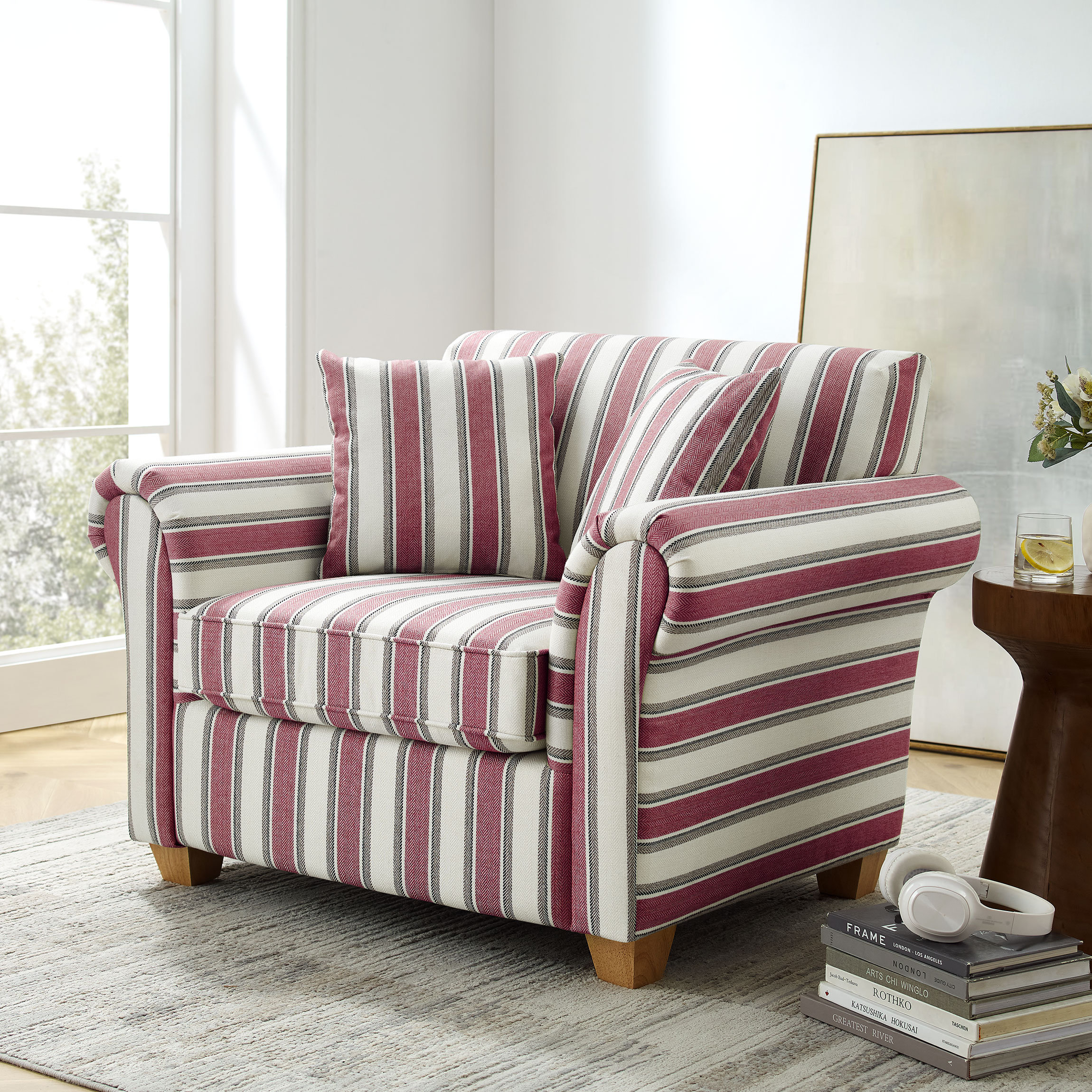 Dutsekk Oversized Accent Chair With Stripe Pattern Wayfair
