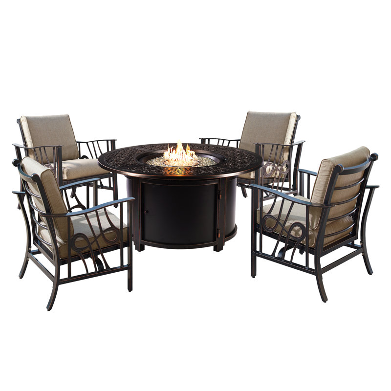 Ensemble de conversation pour 4 personnes avec coussins Zenon