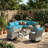9-Piece Outdoor HDPE Wicker Patio Conversation Set With Wide Armrests, Sectional Sofa & Swivel Chairs-1473886137