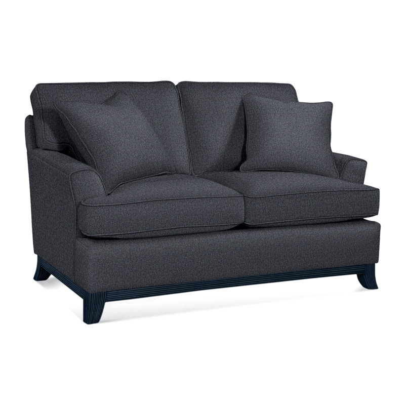 Oaks Way Loveseat, Brown Geometric, 0456-33, Navy Finish