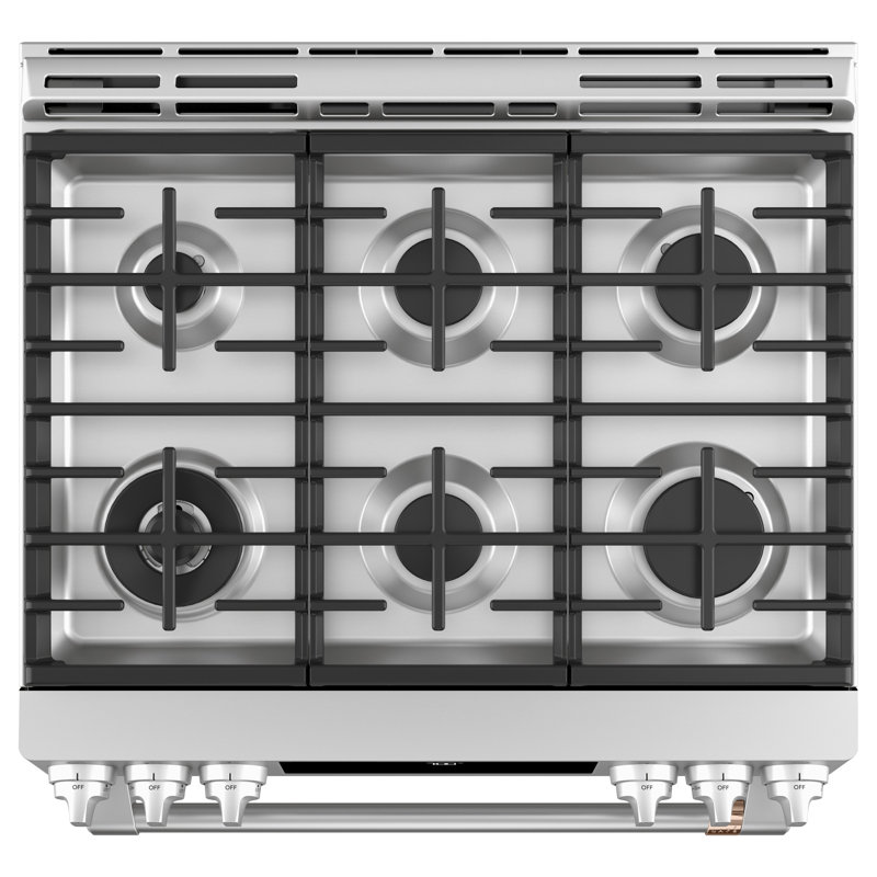 Café 30" 5.6 cu. ft. Slide-in Gas Range with Griddle, Stainless Steel