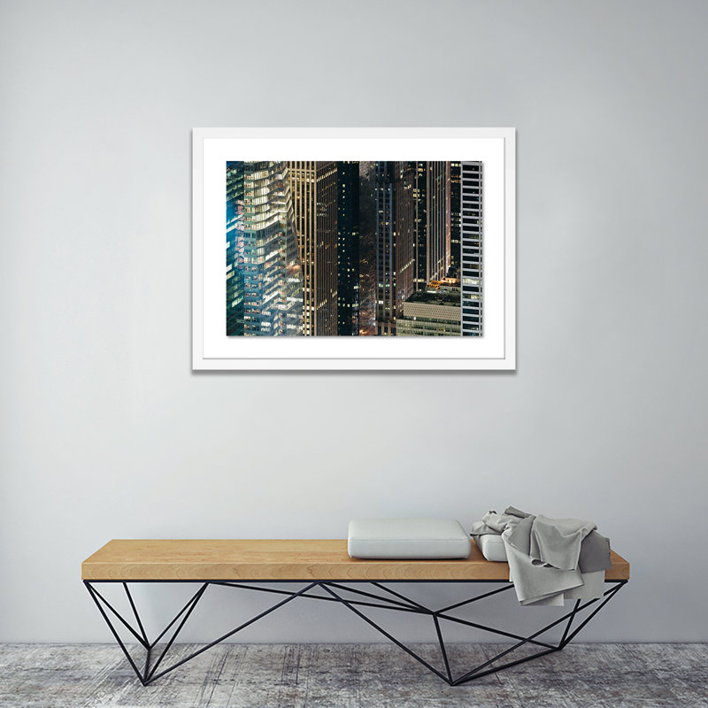 City II Print by Jakob Wagner, White, 29" H x 40" W x 2.5" D
