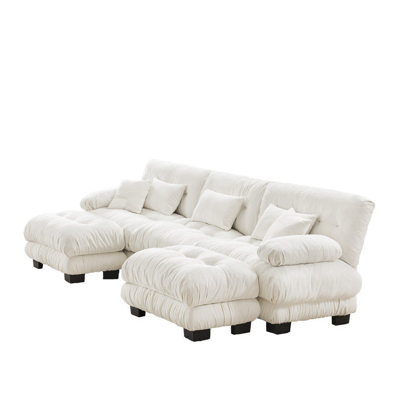 Canapé modulaire Luxury Luxury, Chenille blanche