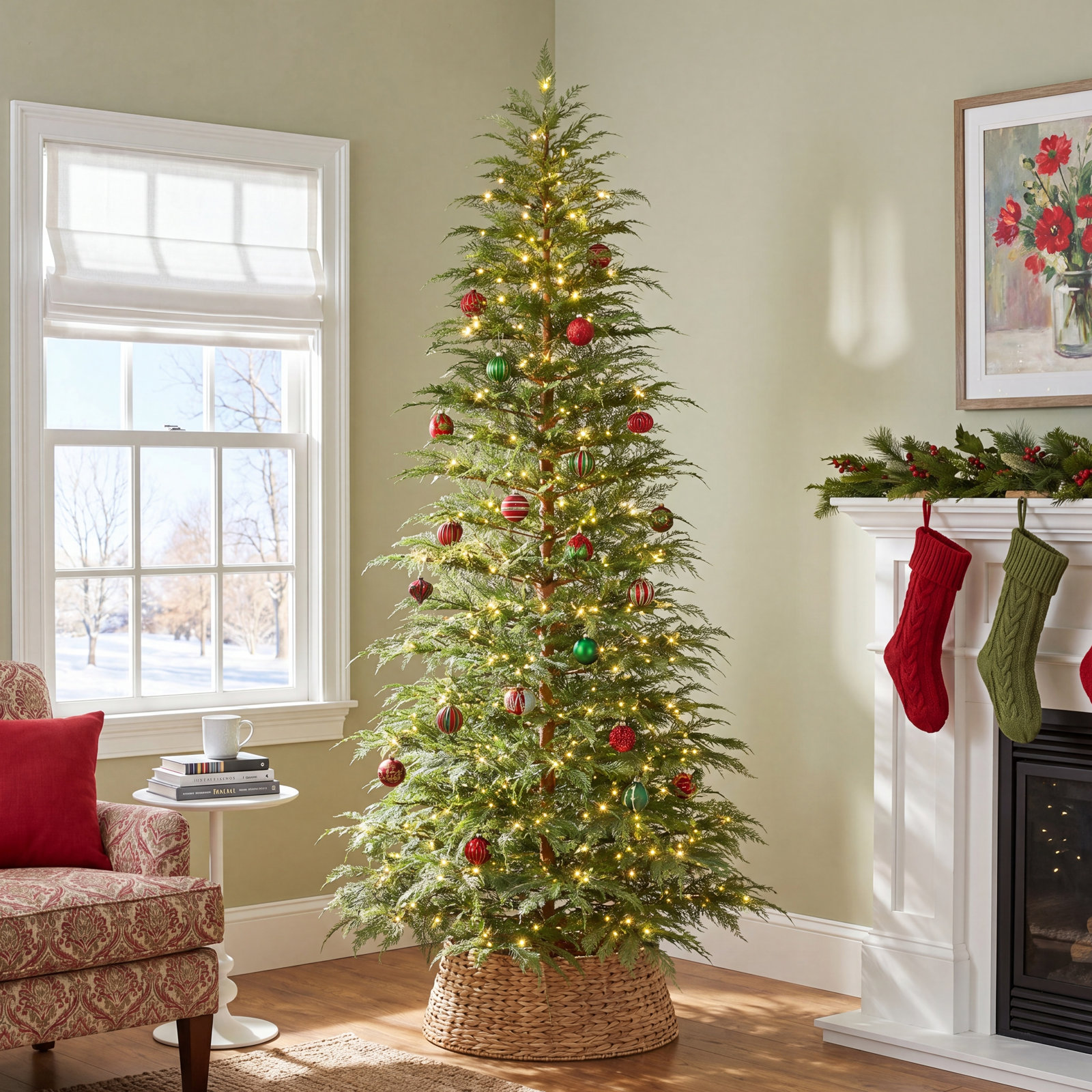 9' Pre-Lit Cypress Christmas Tree