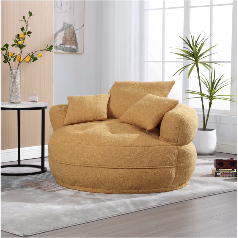 Canapé-lit simple Chenille, Boucle jaune
