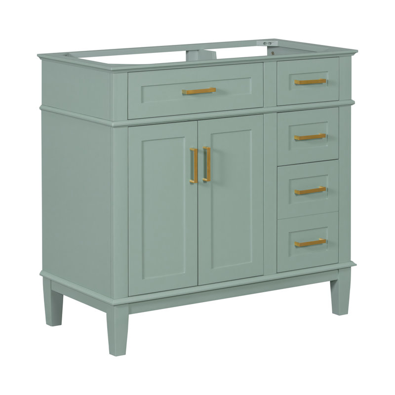 Meuble-lavabo blanc moderne (lavabo non inclus), Vert