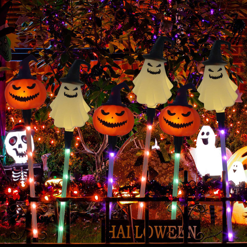 Ensemble de 6 guirlandes solaires imperméables pour jardin d'Halloween