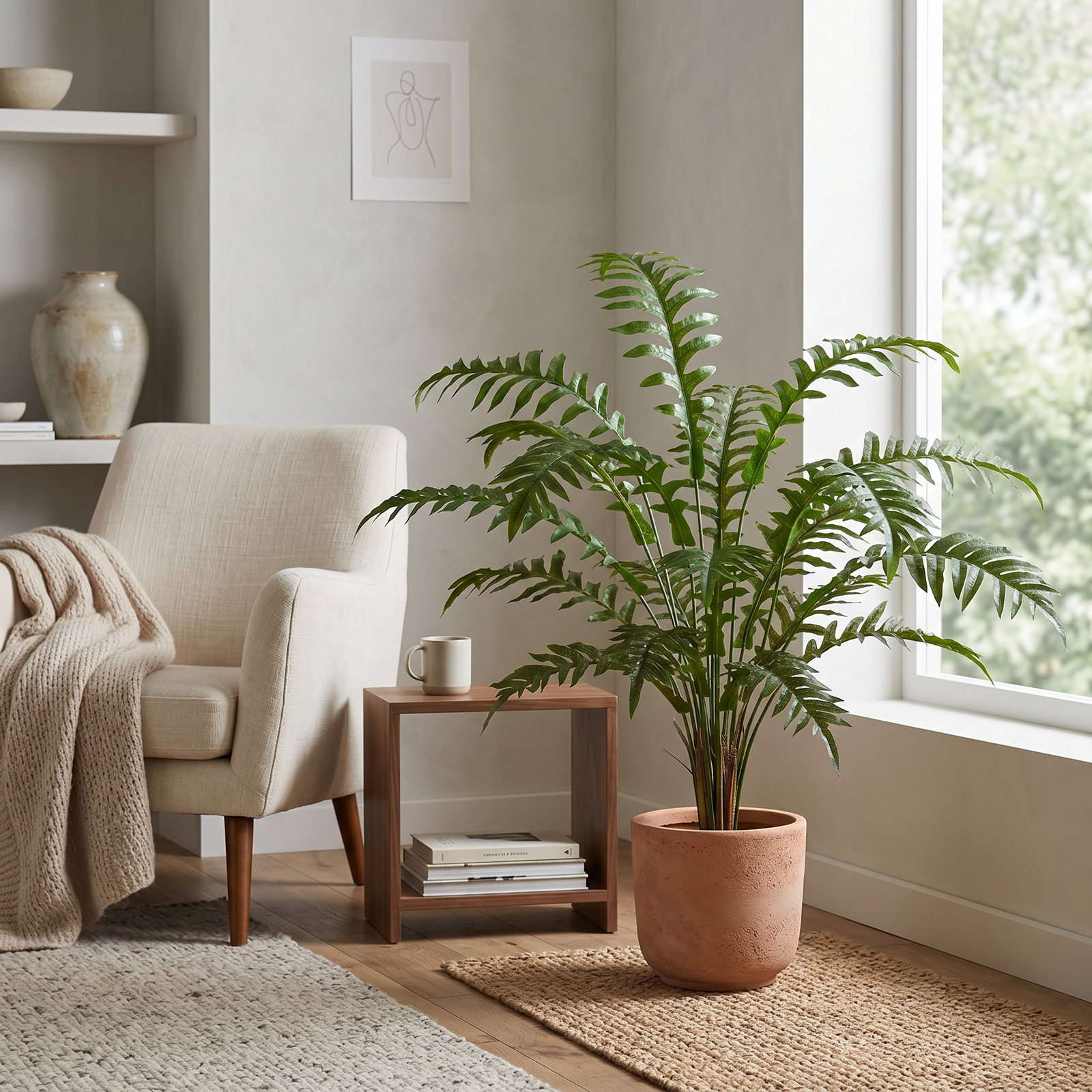 Weatherhill 36" Fern Plant with Base Included